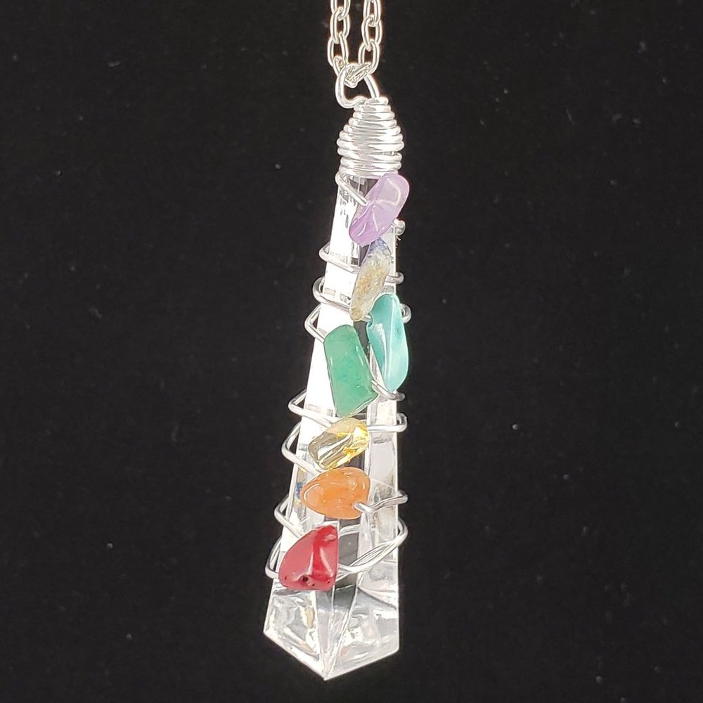 Chakra Pendant Necklace w/ Silver Tone Chain.